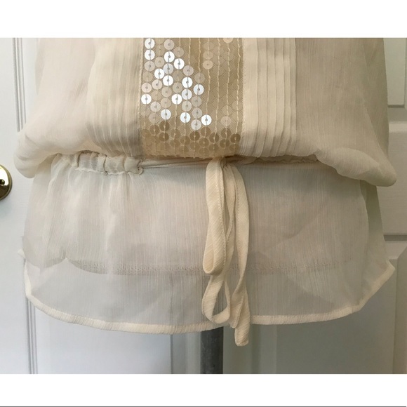 Apt.9 Cream Top w/Sequins on Front - Picture 8 of 8